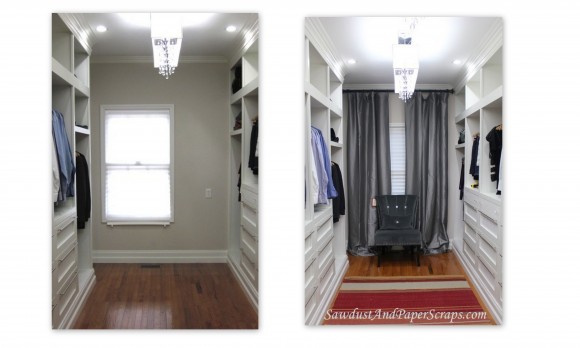 How to use curtains to hide an off center window