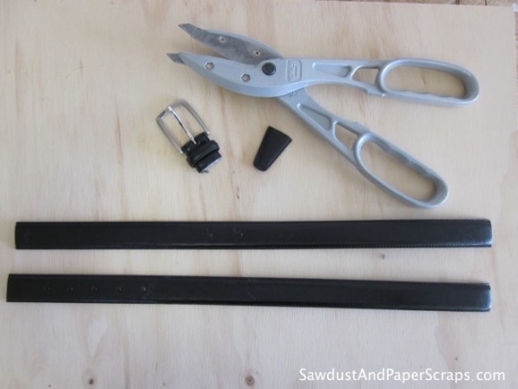 DIY Leather Drawer Pulls, cutting How to Make DIY Leather Drawer Pulls