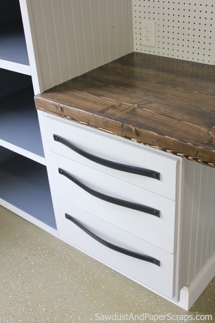 Garage Workshop Cabinets DIY Leather Drawer Pulls How to Make DIY Leather Drawer Pulls