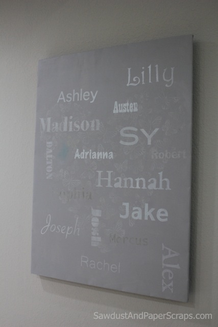 Grandchild names - Subway Art gift idea