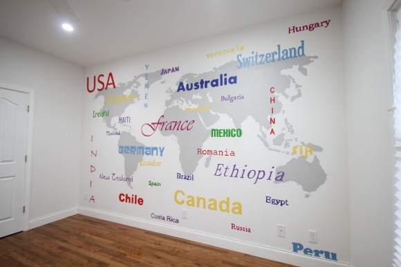 World Map Wall Painting Subway Art