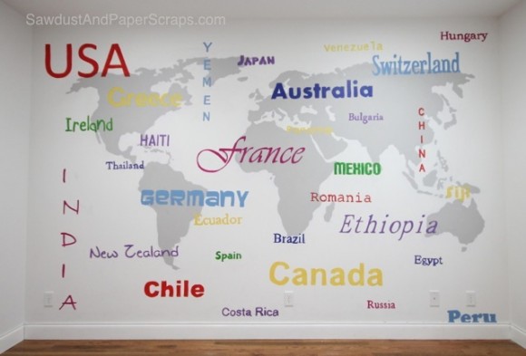 World Map Subway Art