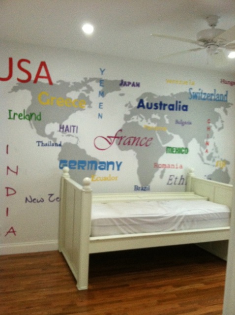 white bed