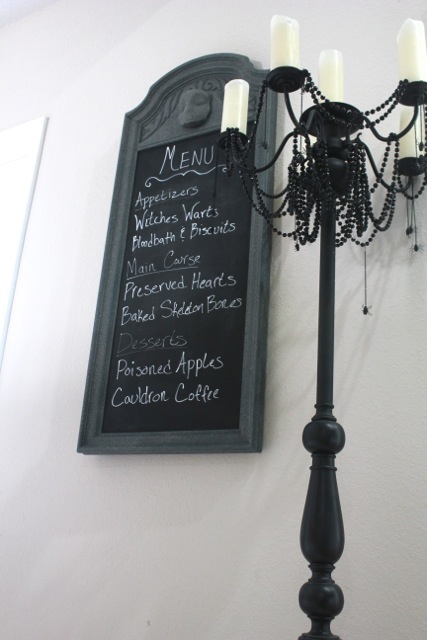 Ghostly Halloween Menu Chalkboard