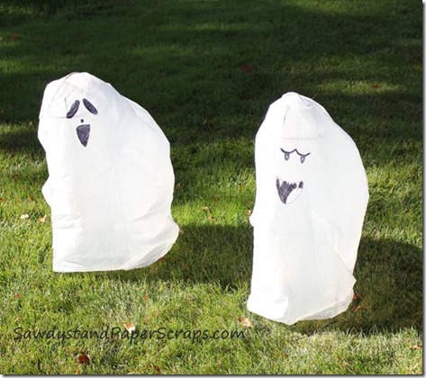 trash bag Halloween ghosts