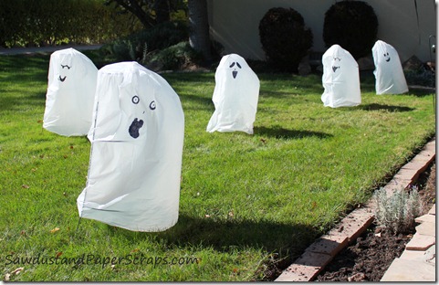 trash bag Halloween ghosts