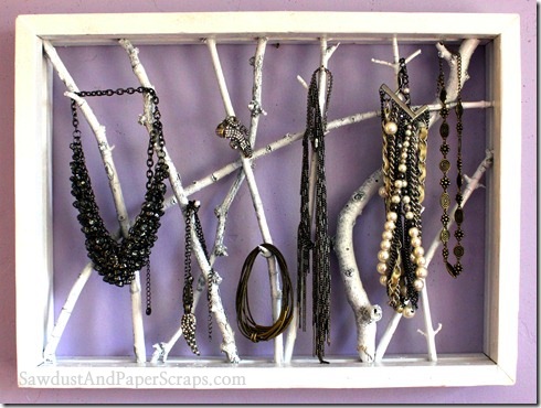 Framed Twig Jewelry Holder